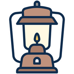 Lantern filled line color icon