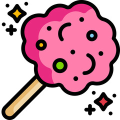 cotton candy line icon
