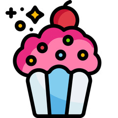 cupcake line icon