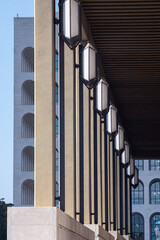Dettaglio di edifici in prospettiva, inquadratura verticale