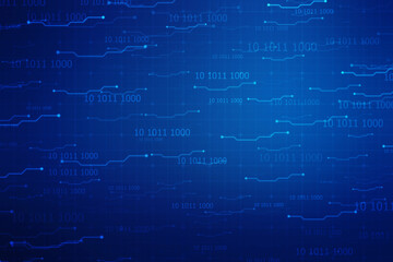 Obraz premium Binary Code Background, Digital Abstract technology background, flowing number one and zero text in binary code format in technology background. Internet Big data Concept