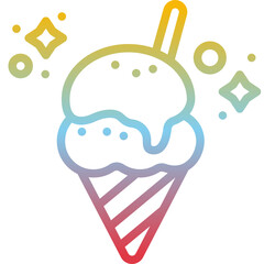 ice cream gradient icon