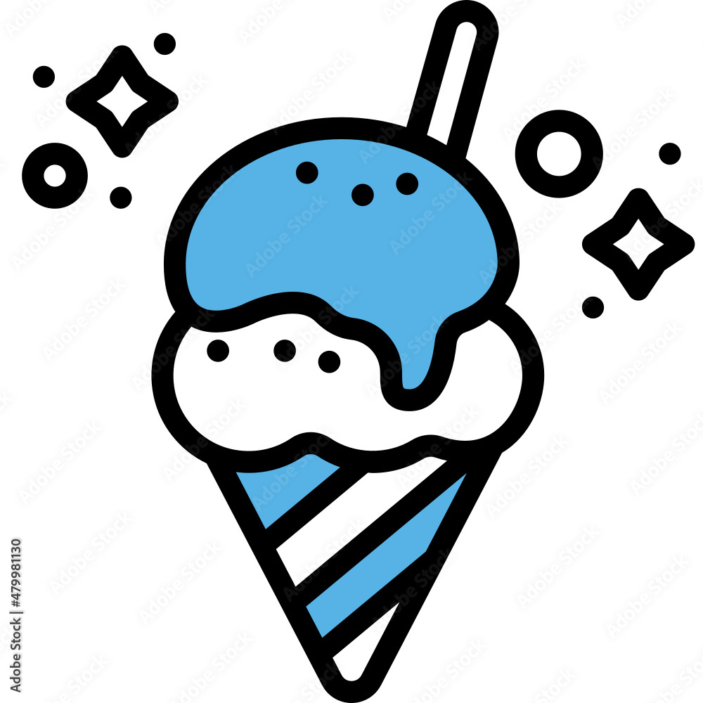 Poster ice cream one color icon