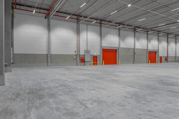 logistics hall empty warehouse interior