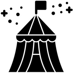 circus tent solid icon