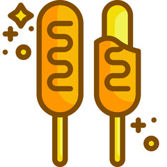 corn dog Two Tone icon