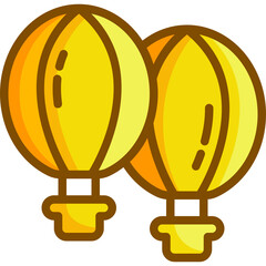 hot air balloon Two Tone icon
