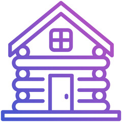 Cabin Wood line gradient icon