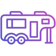 Caravan line gradient icon