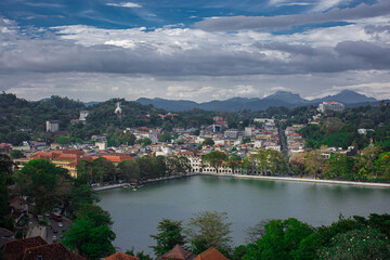 Fototapeta na wymiar panorama of the city of Kandy, Sri Lanka