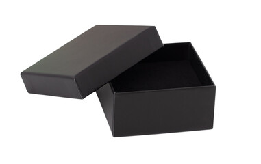 Black gift box on a white background.