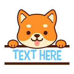 Vector Shiba Inu Name Frame