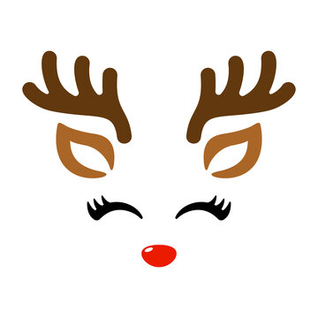 Vector Reindeer With Eyelashes Illustration