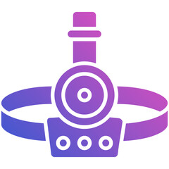 Headlamp flat gradient icon