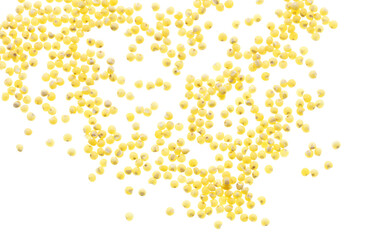 Millet groats isolated on a white background.