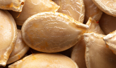 Close-up of pumpkin seeds as background