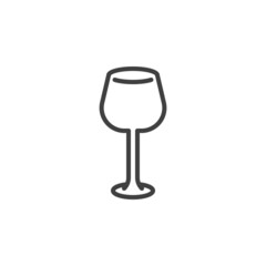 Red wine glass line icon