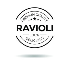Creative (Ravioli) logo, Ravioli sticker, vector illustration.