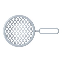 Hand colander icon cartoon vector. Sieve pasta. Saucepan water