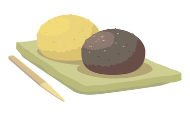 おはぎのベクターイラスト