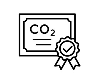 Cap and trade permit icon. Emissions cap allowance. Carbon trade system. Reducing the emissions of greenhouse gases. Controlling pollution. Zero emission concept. Vector illustration, flat, clip art. 