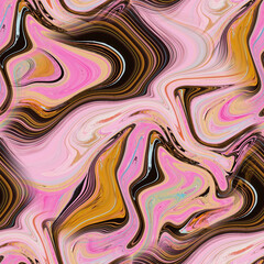 Seamless pattern with liquid and fluid marble texture, colourful pastel paint, mix colors, abstract background.