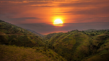 Beautiful landscape in southwestern Uganda, at the Bwindi Impenetrable Forest National Park, at the...