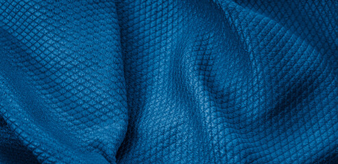 blue cotton fabric with an interesting pattern