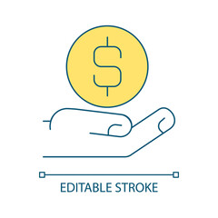 Payment RGB color icon. Financing and banking. Buy and purchase. Capital and budget. Paying in cash. Isolated vector illustration. Simple filled line drawing. Editable stroke. Arial font used