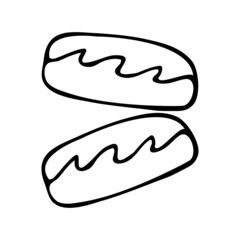 Hand drawn doodle of sweet cake or donut