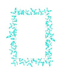 Watercolor leaves and branches frames. Perfect for Invitation cards template