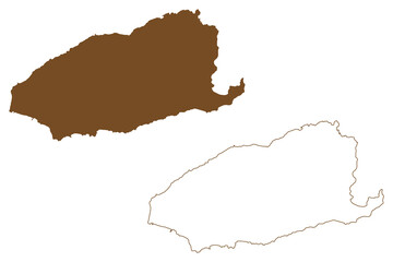 Imbros island (Republic of Turkey, Aegean Sea) map vector illustration, scribble sketch Imroz or Gokceada map