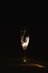 Photo still life glass of champagne