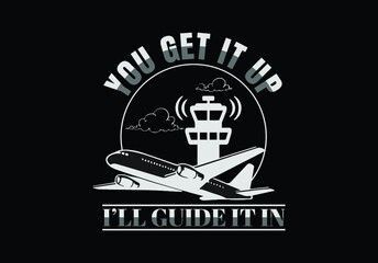Air traffic Controller T-shirts Design Vector