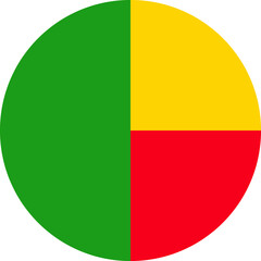Fototapeta premium Circular national flag of Benin