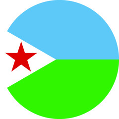 Circular national flag of Djibouti