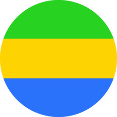 Circular national flag of Gabon