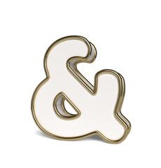 Ampersand symbol on a white background. 3D illustration.