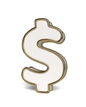 American Dollar Sign On A White Background. 3D Illustration.