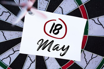 May 18 written on a calendar to remind you an important appointment.