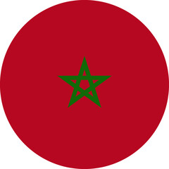Circular national flag of Morocco