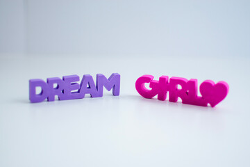 inscription on the background of pink