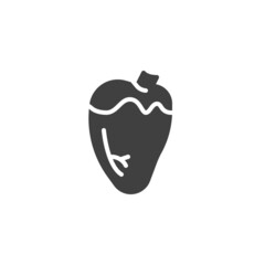 Raw chicken heart vector icon