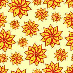 Colorful vector pattern. Abstract bright floral seamless background