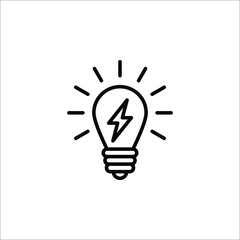 Light Bulbicon vector, isolated on white background. Idea sign, solution, thinking concept on white background