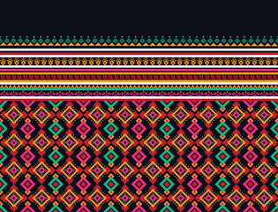 Geometric ethnic oriental pattern background. Design for texture, wrapping, clothing, batik, fabric, wallpaper and background. Pattern embroidery design.