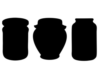 Preservation jars. Vector image.