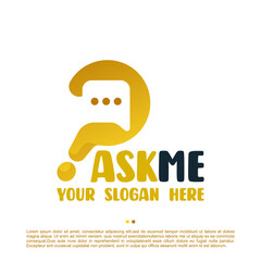ask me ,application ,chatting, logo design template - obrazy, fototapety, plakaty