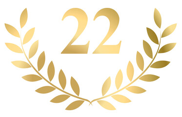 Gold laurel wreath 22 vector isolated on a white background	
