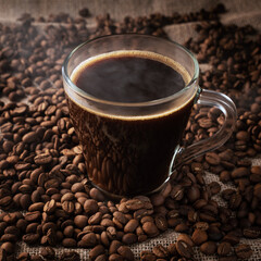 cup of hot black coffee
